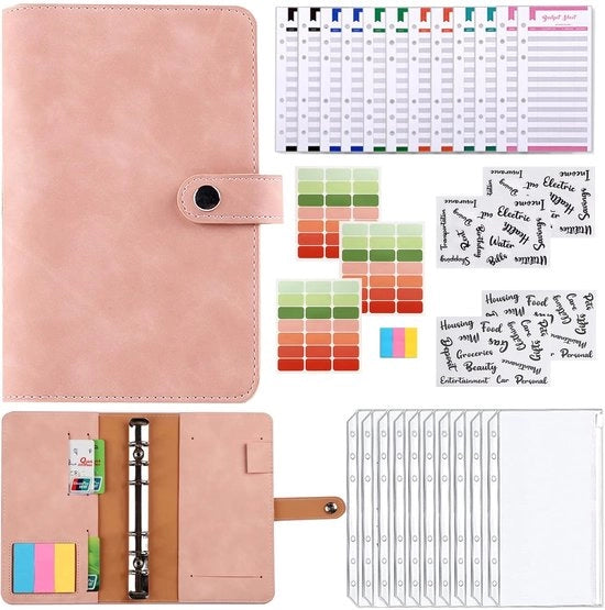 Pacchetto di pianificazione del budget - copertina in pelle - multifunzionale - formato A6