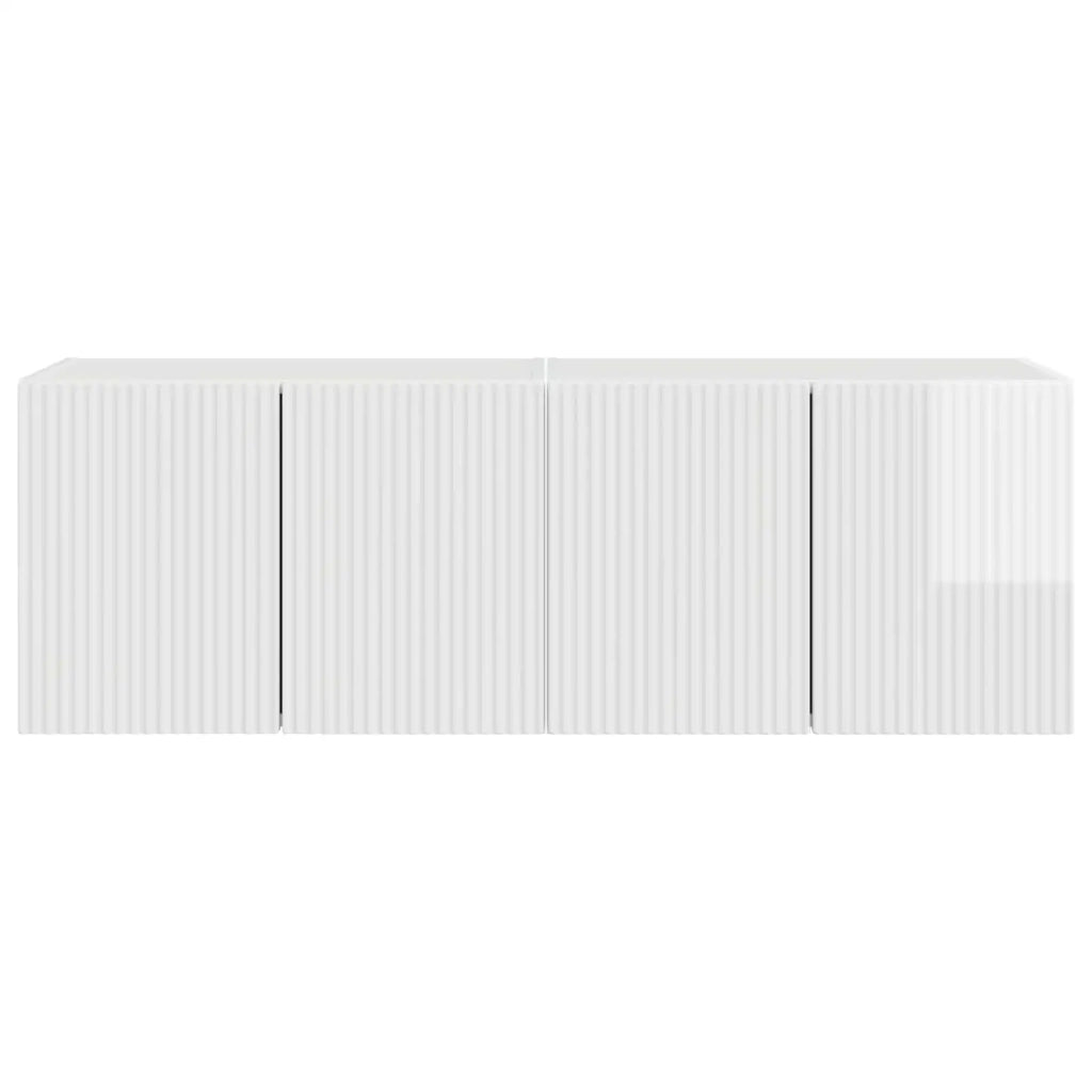 Mobile TV da parete 2 pcs Bianco Lucido 59,5 x 31 x 40 cm 892338