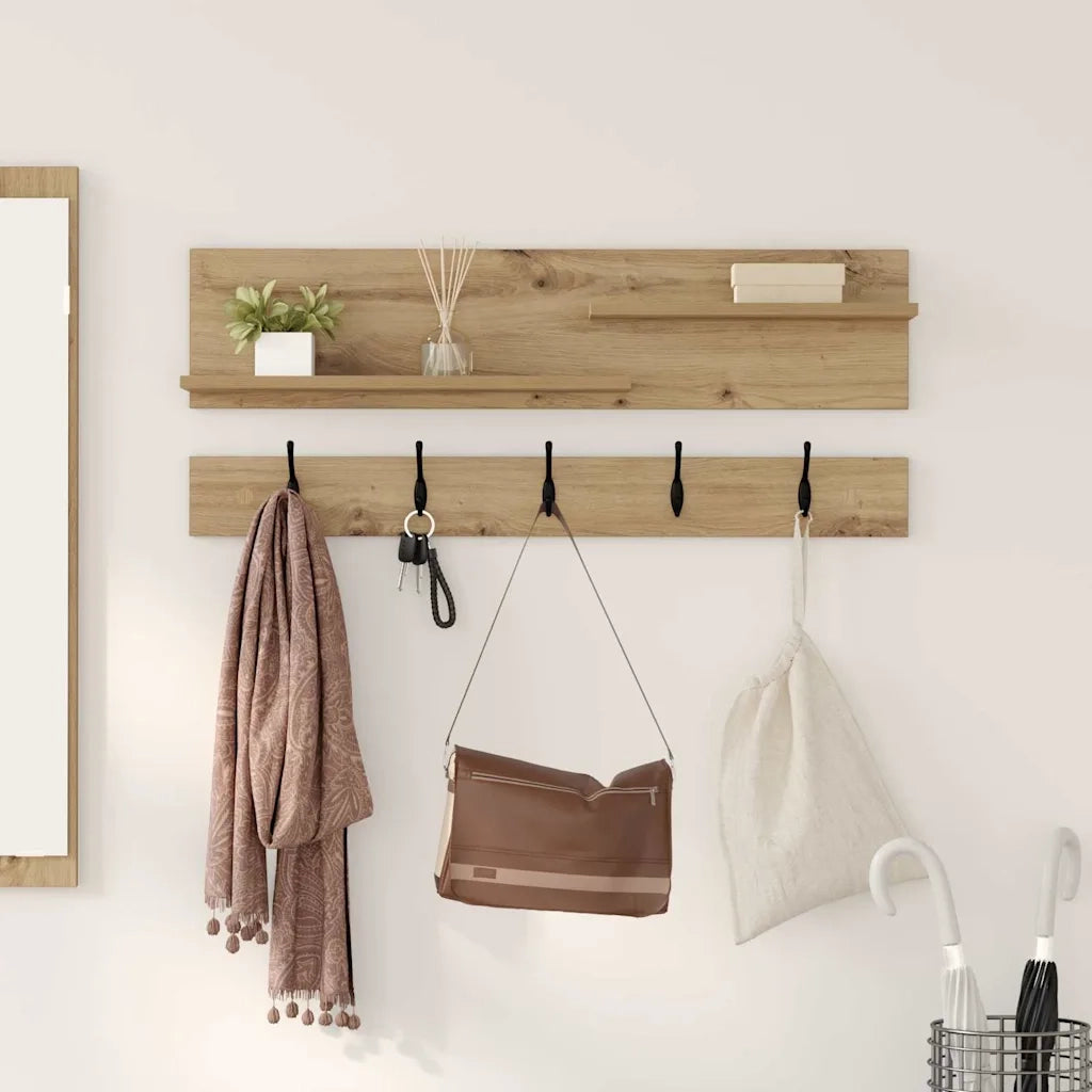 Appendiabiti a muro Rovere artigianale 90 x 15 x 36 cm 874426