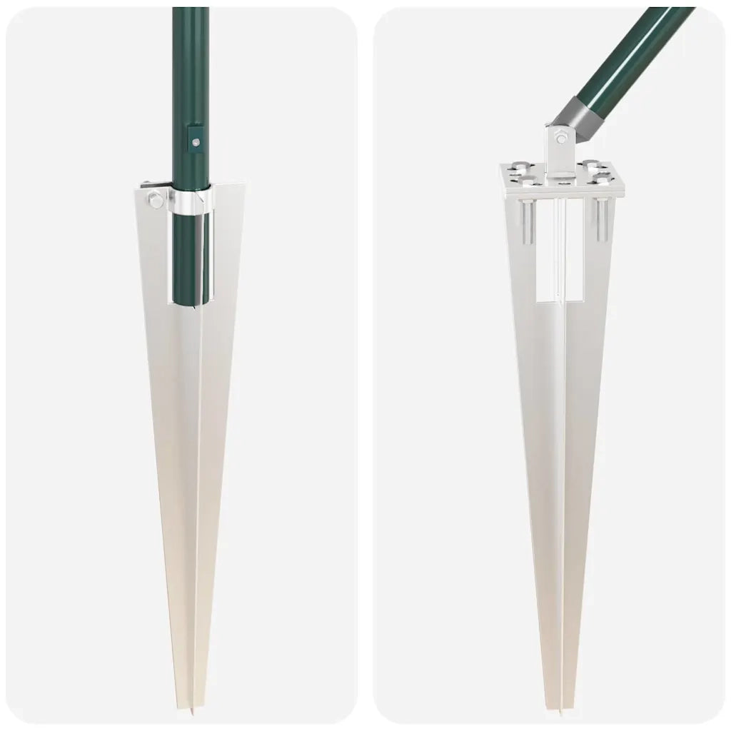 Palo della recinzione 7 pcs Verde Acciaio 42004244