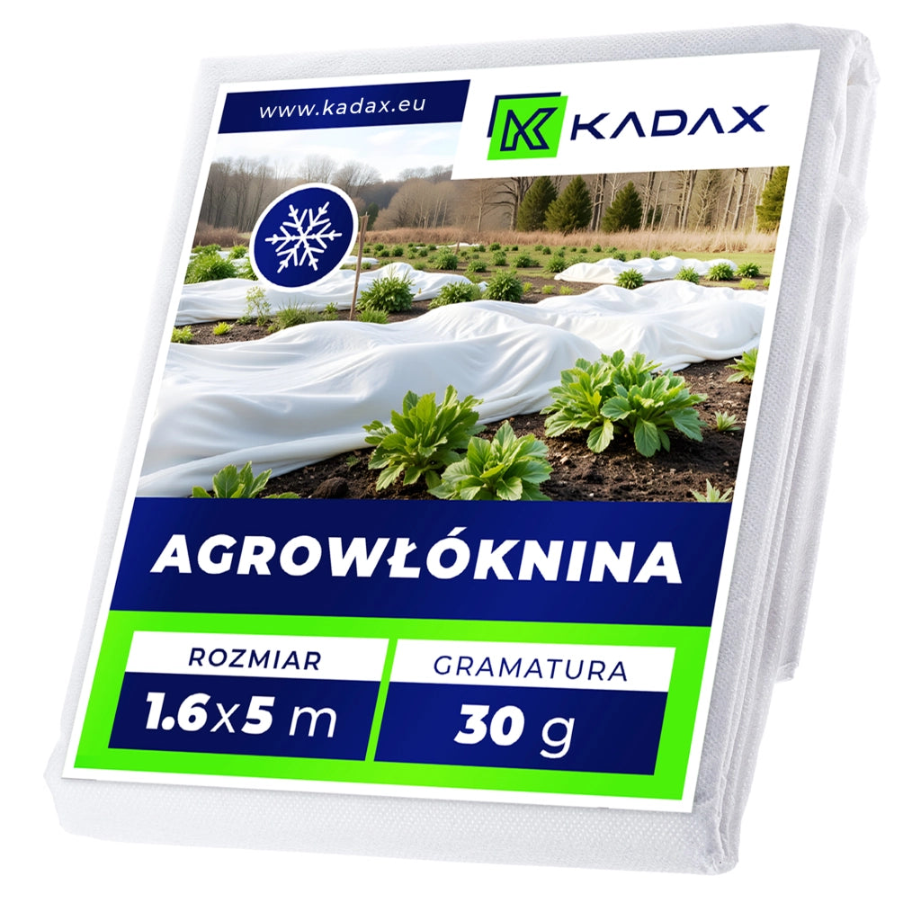 Telo agrotessile bianco KADAX 1,6x5 m 30 g per copertura invernale e primaverile delle piante.