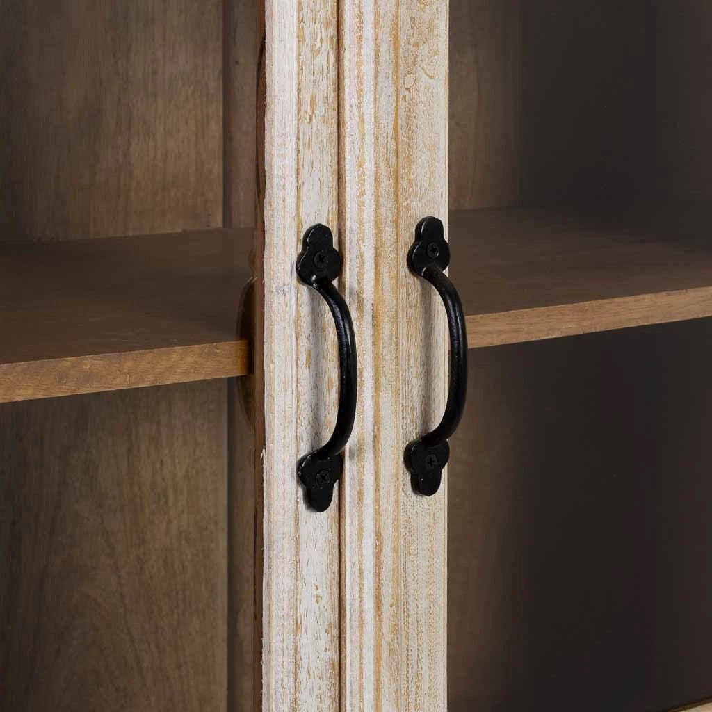 Vetrina in legno bianco fatta a mano 112x41x181h cm