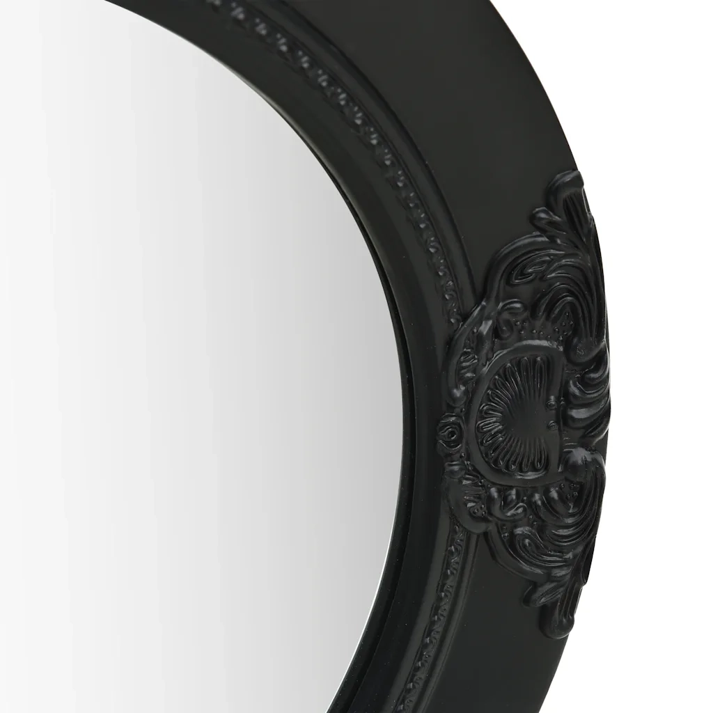 Specchio da Parete Stile Barocco-Specchio a Muro-Specchio Decorativo 50 cm Nero