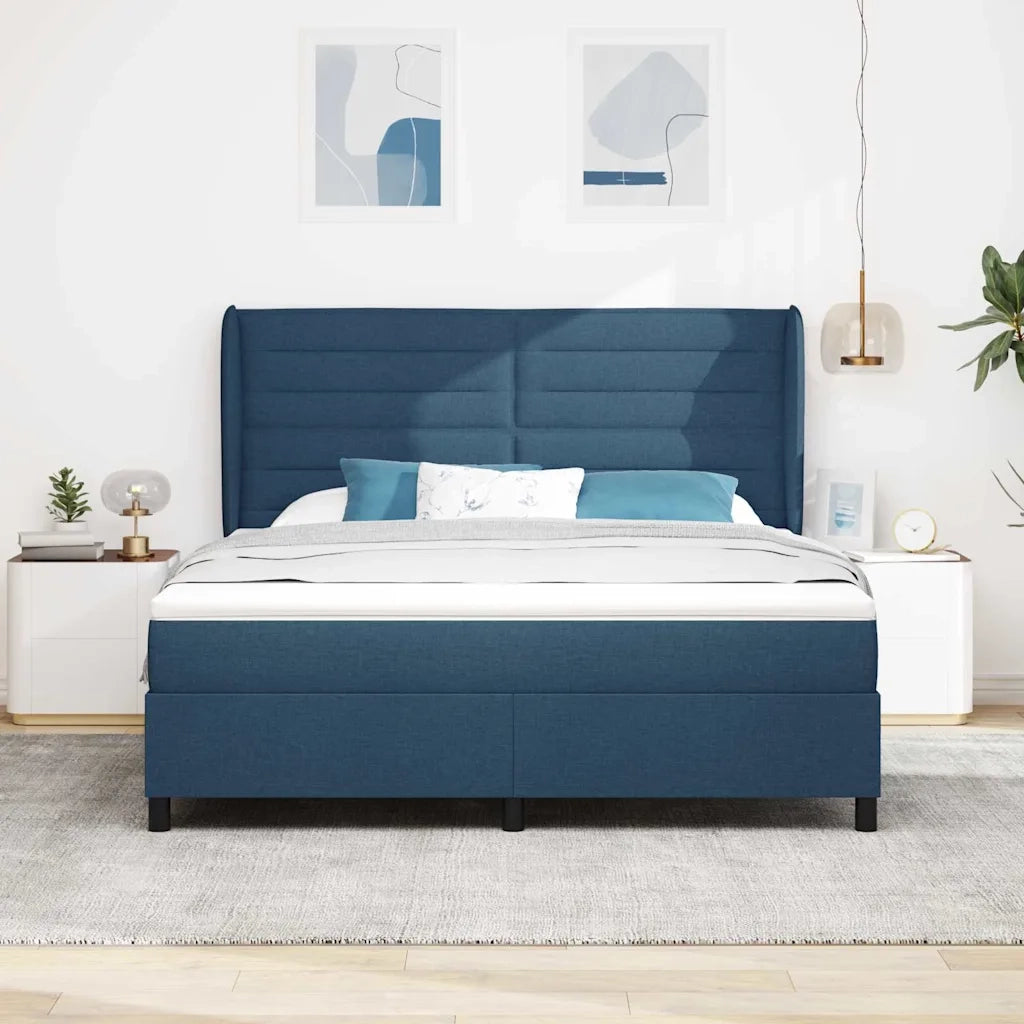 Letto a molle con materasso Blu 180 x 200 cm Tessuto 3340521