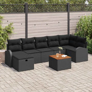 Set Divano da Giardino con cuscino 8 pcs Nero polyrattan 3359520