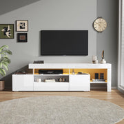 Mobile TV 192x37x53cm - Xylo - 3 Ante con Luci LED, Bianco, fino a 85"