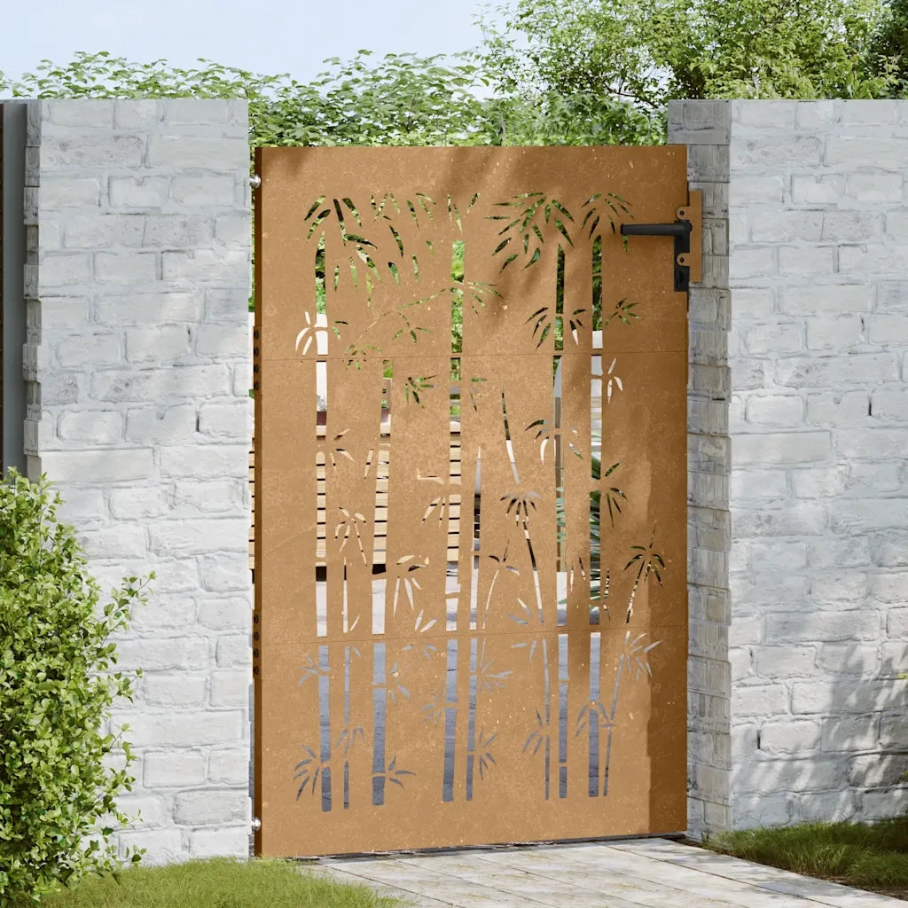 Cancello da Giardino 85x125 cm in Acciaio Corten Design BambÃ¹cod mxl 128633