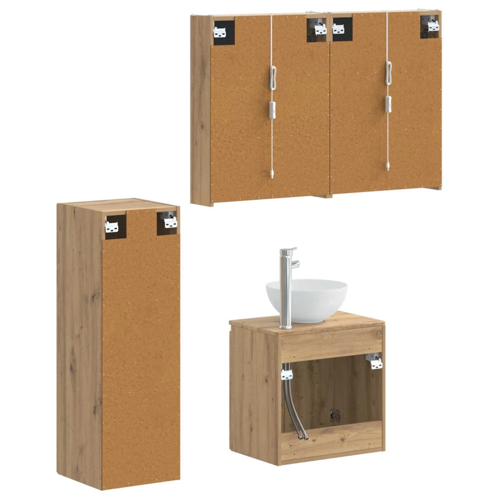 Set di mobili per il bagno 4 pcs Rovere Artigianale 3407430