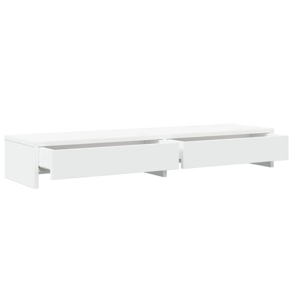 Supporto per monitor mobile da scrivania con cassetti legno ingegnerizzato bianco 02_0044934