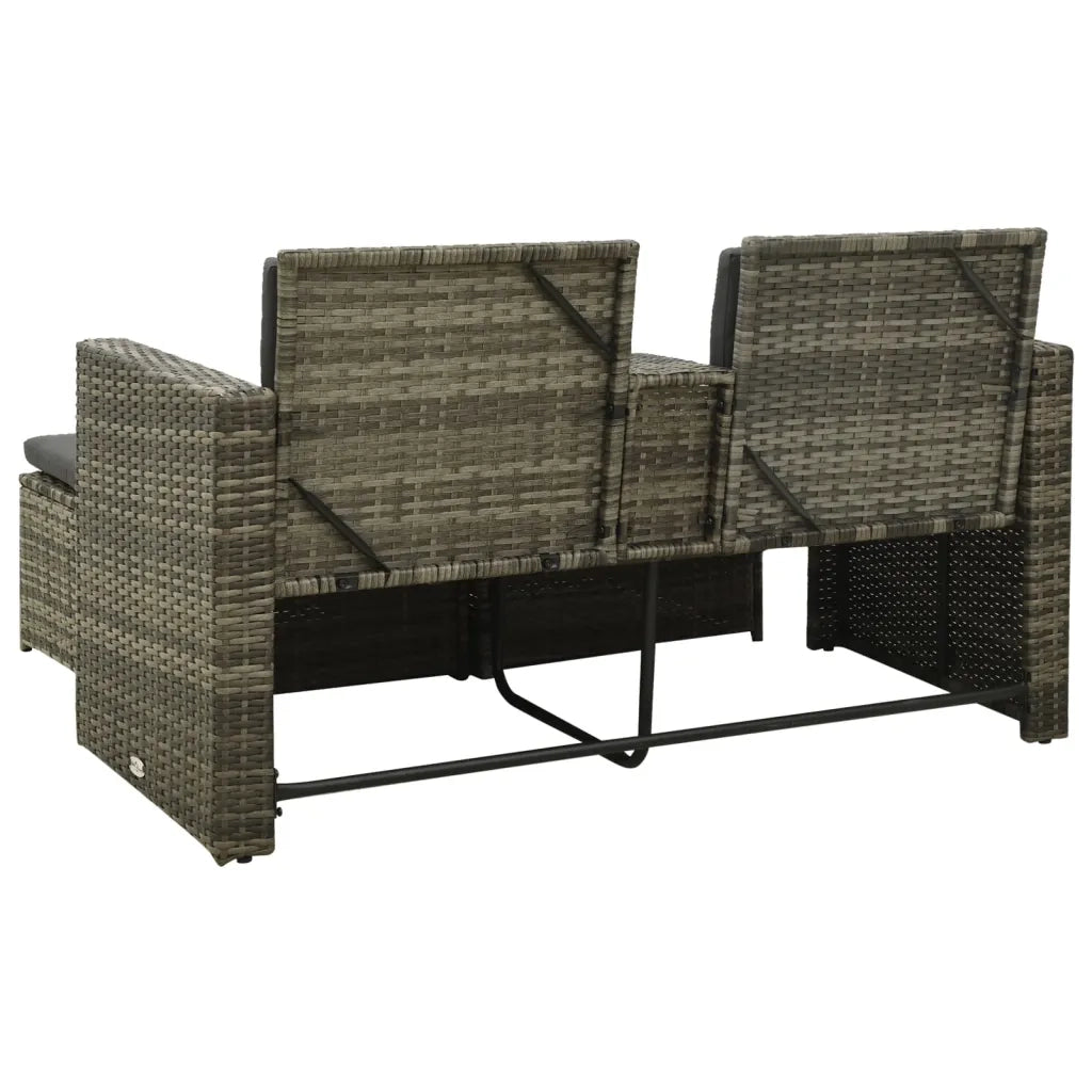 Set Divani da Giardino 3 pz con Cuscini in Polyrattan Grigio 313128