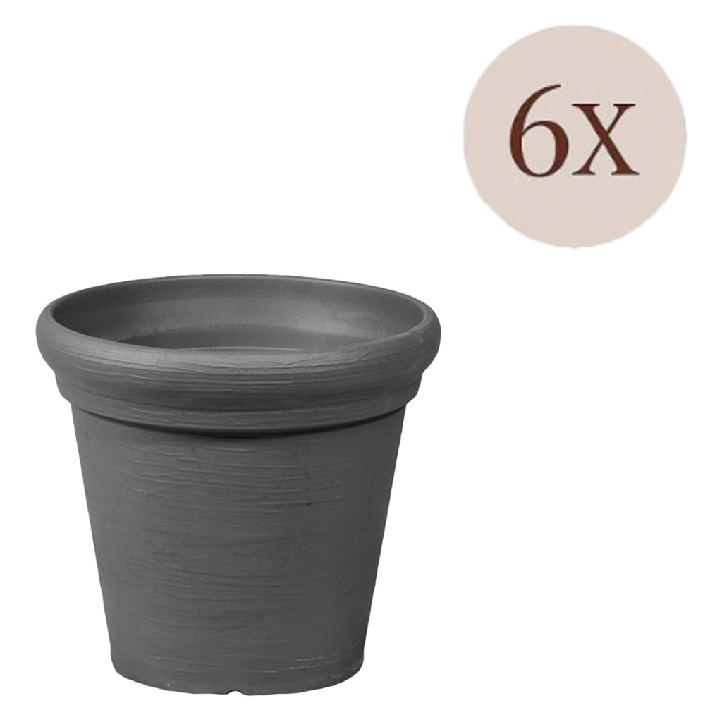 Lou, Vaso\ set 6 Vasi Made in Italy, Nero Antracite