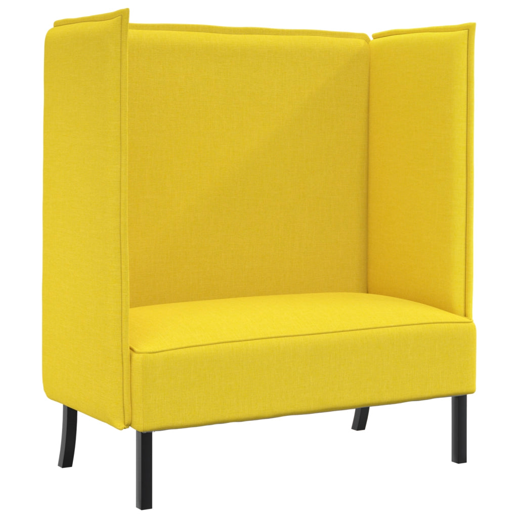 Divano Alto Schienale Giallo Chiaro 109x56x121 cm Tessuto