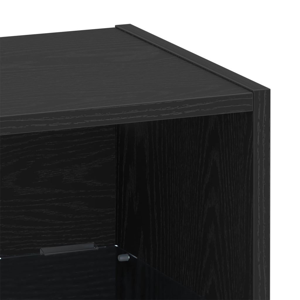 Mensola flottante  Nero Rovere 40x28,5x40 cm Legno ingegnerizzato