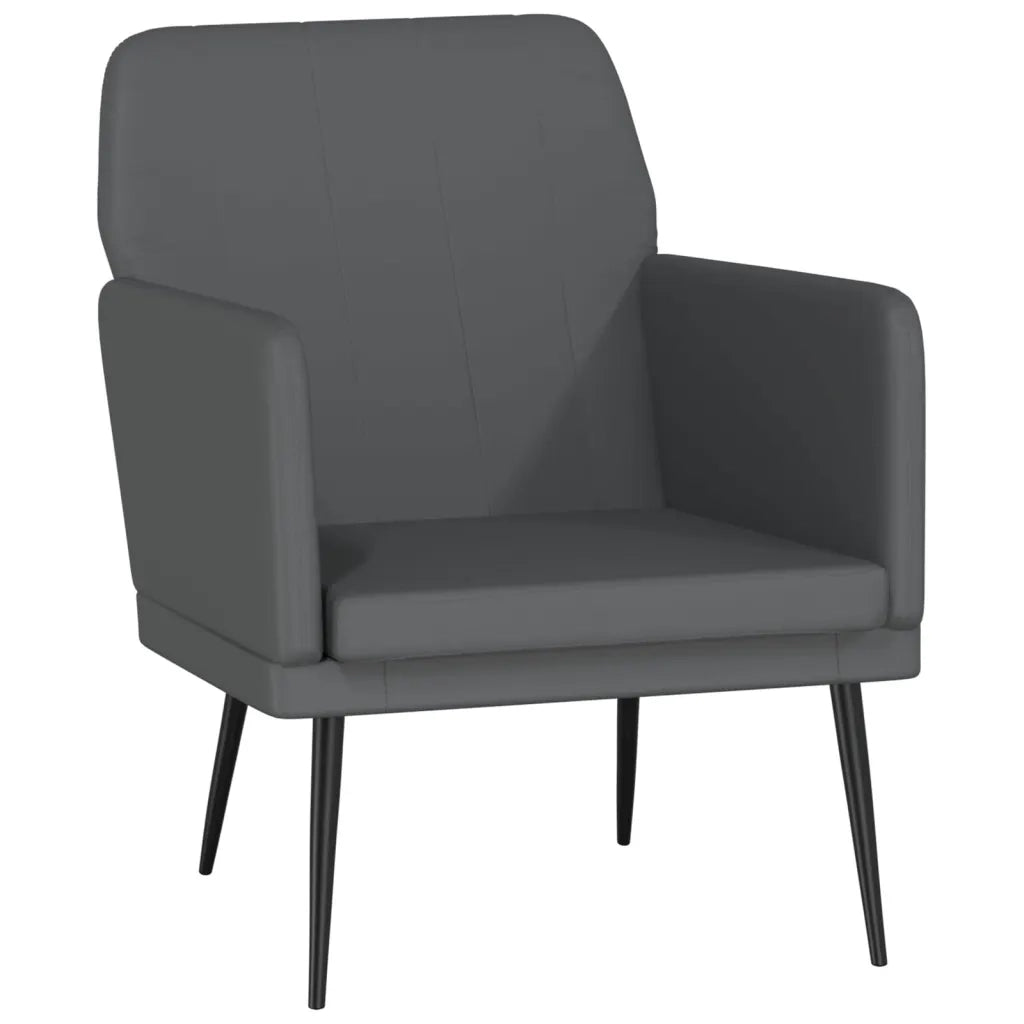 Poltrona-Divano Sedia Grigio 61x78x80 cm Similpelle