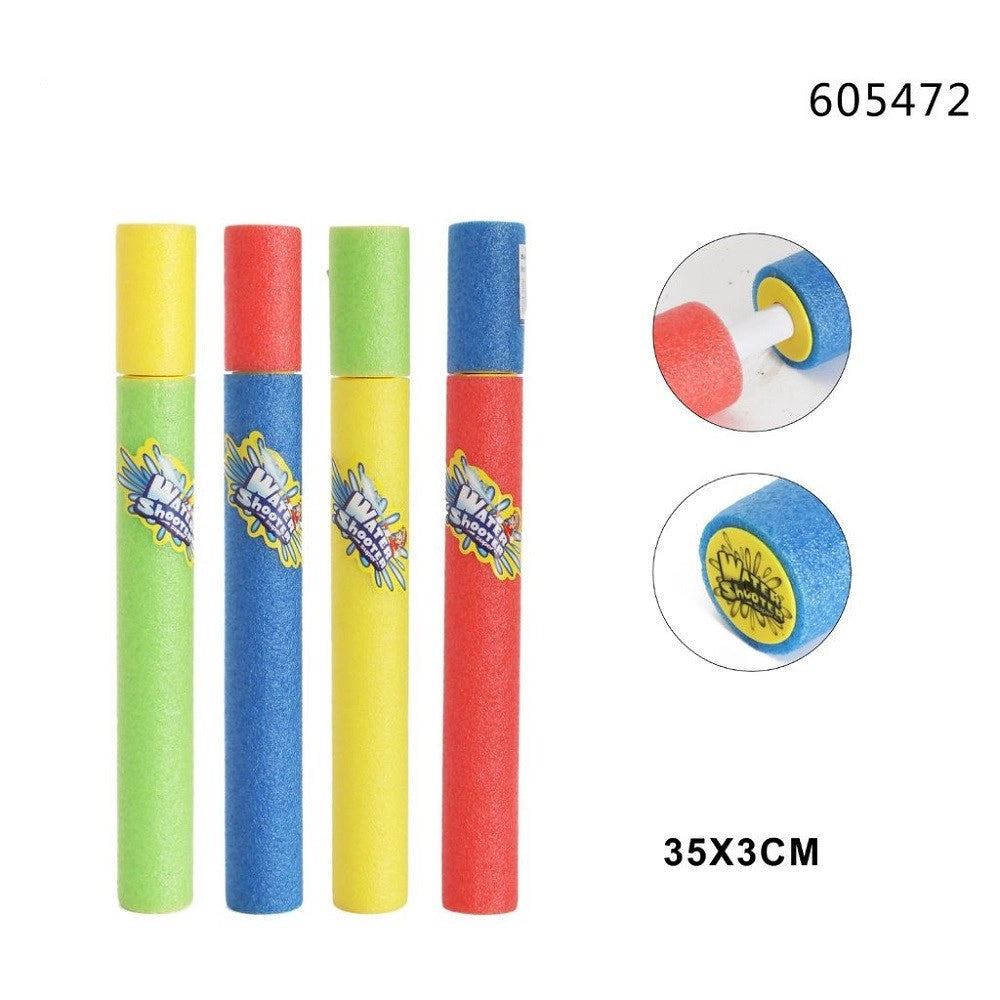 Trade Shop - Pistola Ad Acqua 35x3 Cm Tubo Sparatutto In Schiuma Gioco Estivo Spiaggia 605472 -