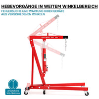 gruetta idraulica da officina per sollevamento motori, gru manuale pieghevole con braccio regolabile, carico max 1000kg