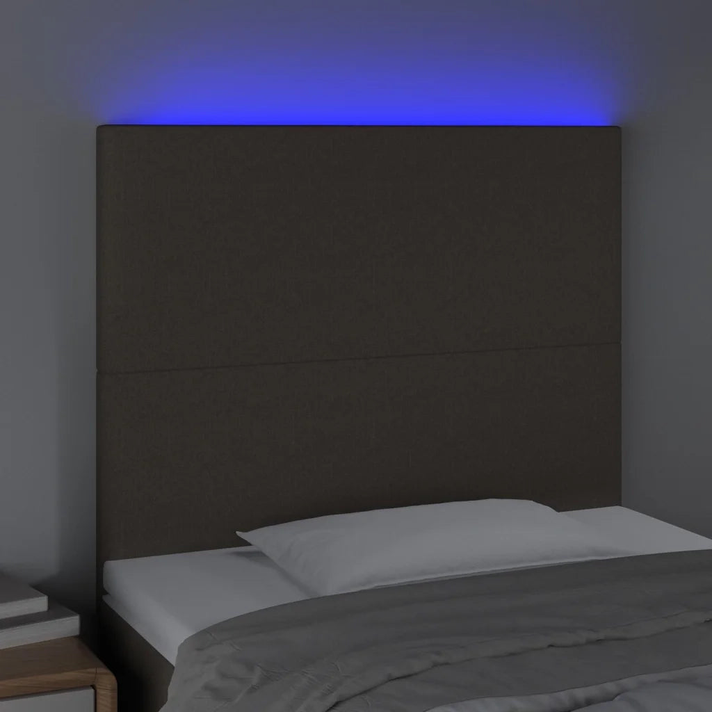 Testiera | Testata a LED Tortora 80x5x118/128 cm in Tessuto