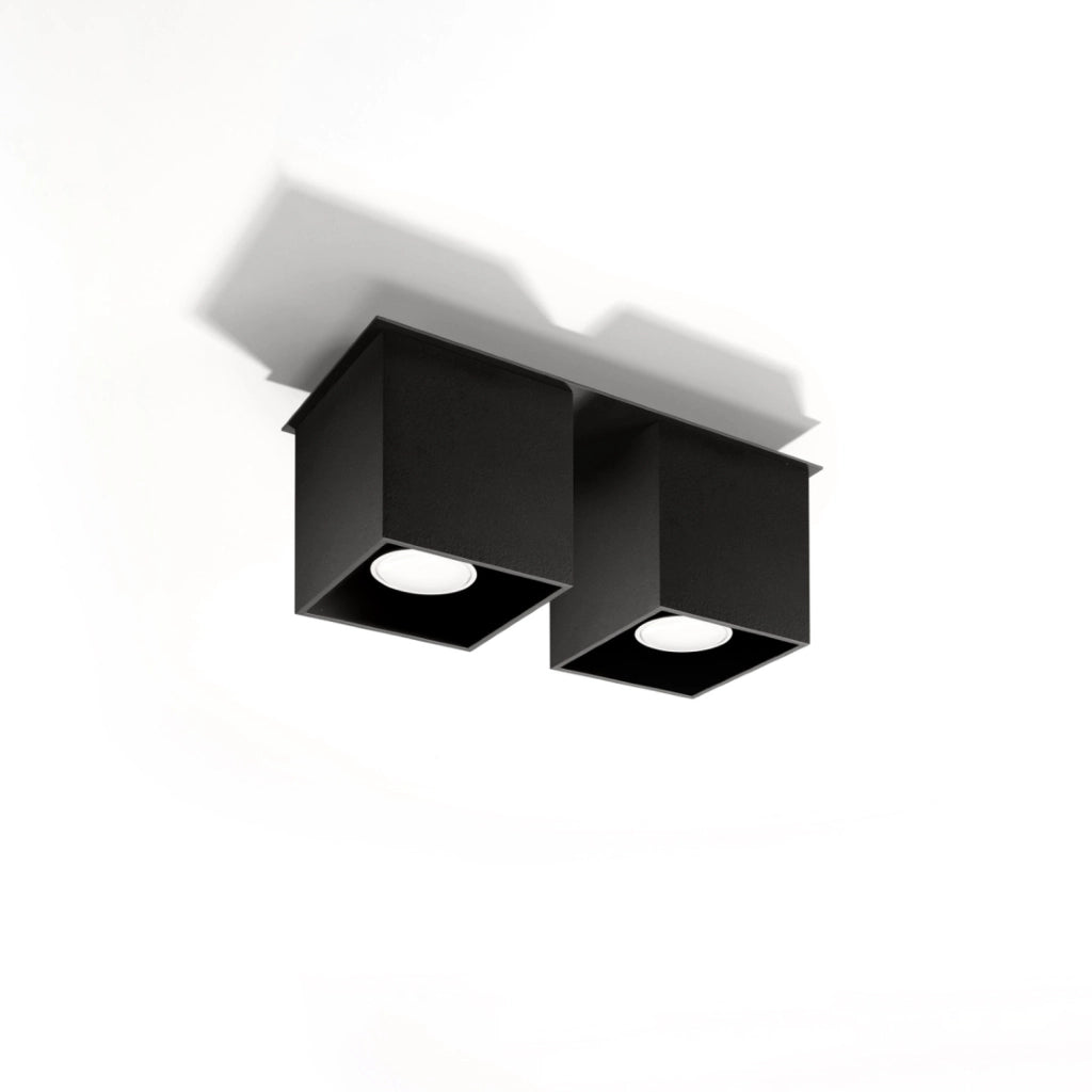 Spot da soffitto Pure Lume Tetris 2 luci GU10 nero PU.0063