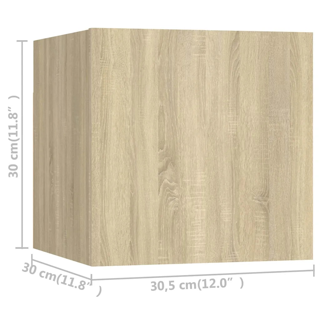 Armadietti a Parete per TV 8 pz Rovere Sonoma 30,5x30x30 cm cod mxl 11919