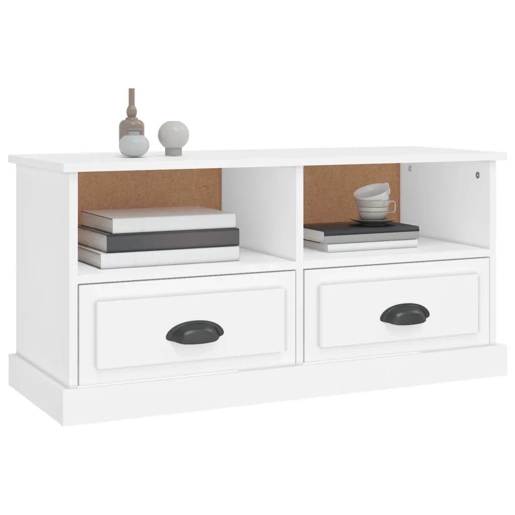 Mobile Porta TV Bianco 93x35,5x45 cm in Legno Multistrato 816464