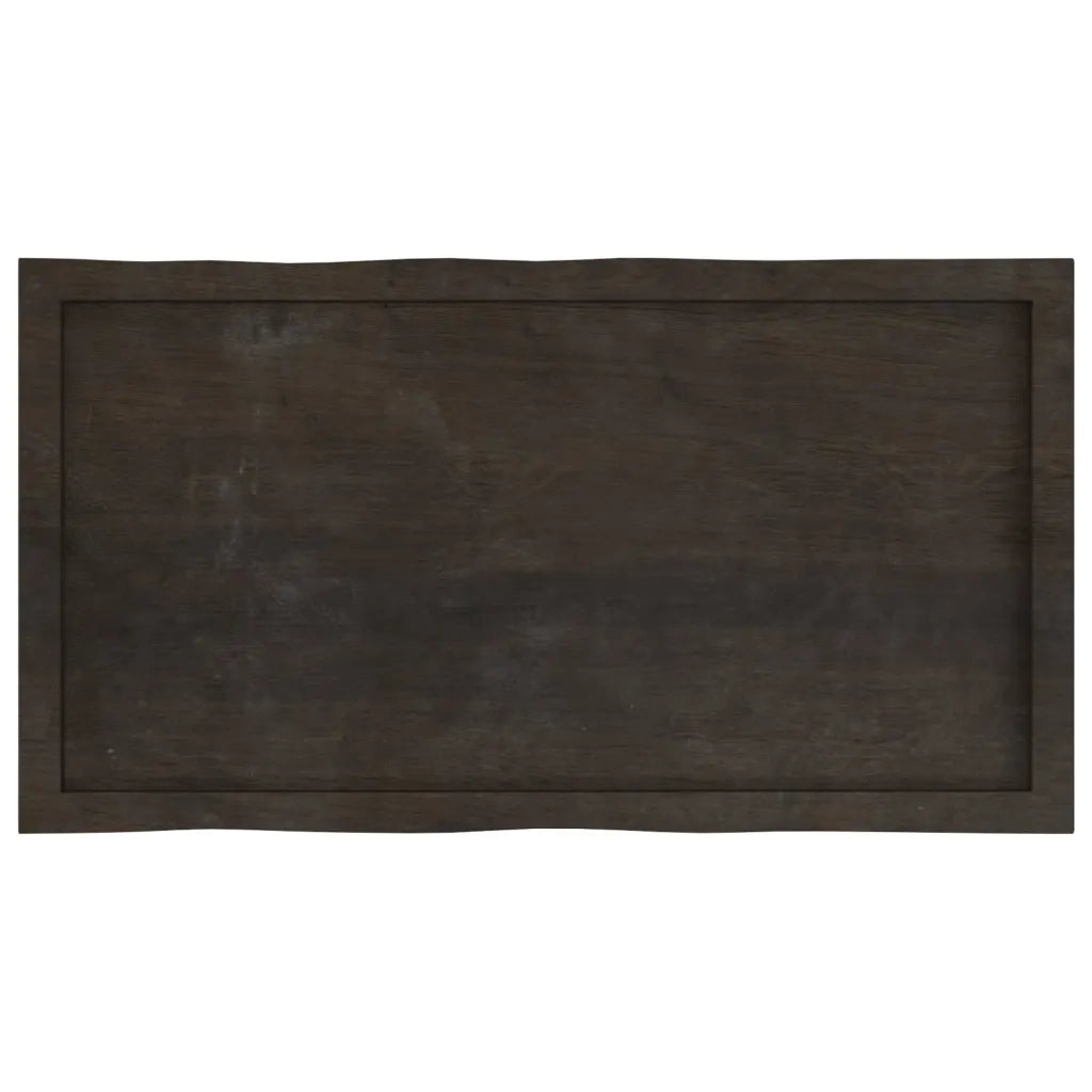 Piano Tavolo | Superficie Tavolo | Piano Scrivania Marrone Scuro 100x50x(2-4)cm Rovere Non Trattato