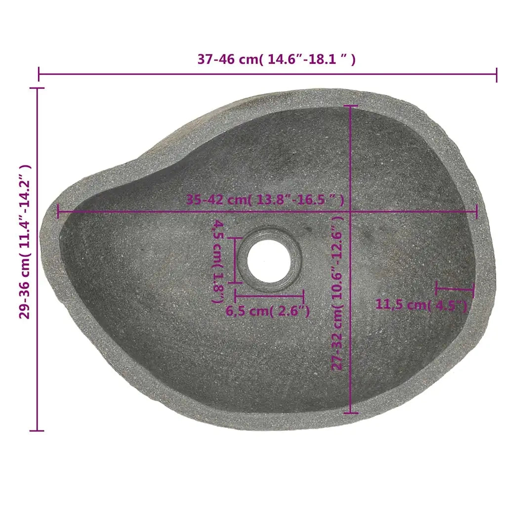 Lavandino in Pietra di Fiume Ovale 37-46 cm  cod mxl 53995