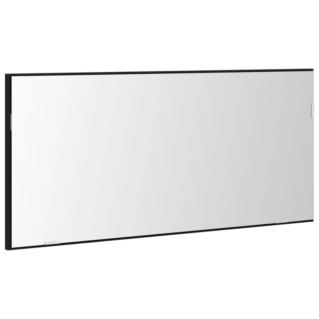 Mobile da Bagno con Specchio e Luce LED Rovere Nero 80x37 cm