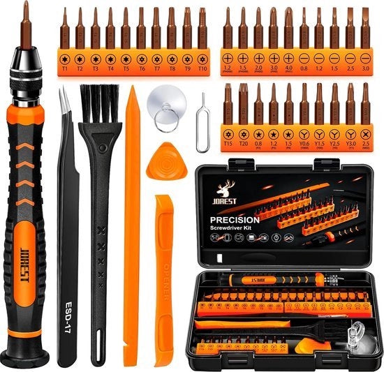 38 pezzi di set di chiavi a torsione precise, con Torx T1, T2, T3, T4, T5, T6, T7, T8, T9, T10, T15, T20, Star P2/P5/P6, Triwing Y000 ecc., per iPhone, Switch, PS4, Mac, laptop, occhiali, orologi ecc.