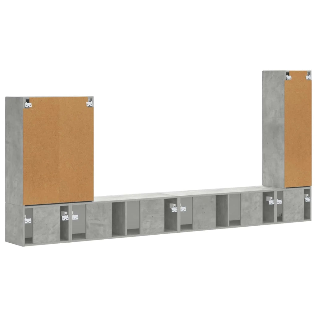 Set di Mobiletto da TV a Parete 6 pz-Credenza per TV sospesa Grigio cemento 998868