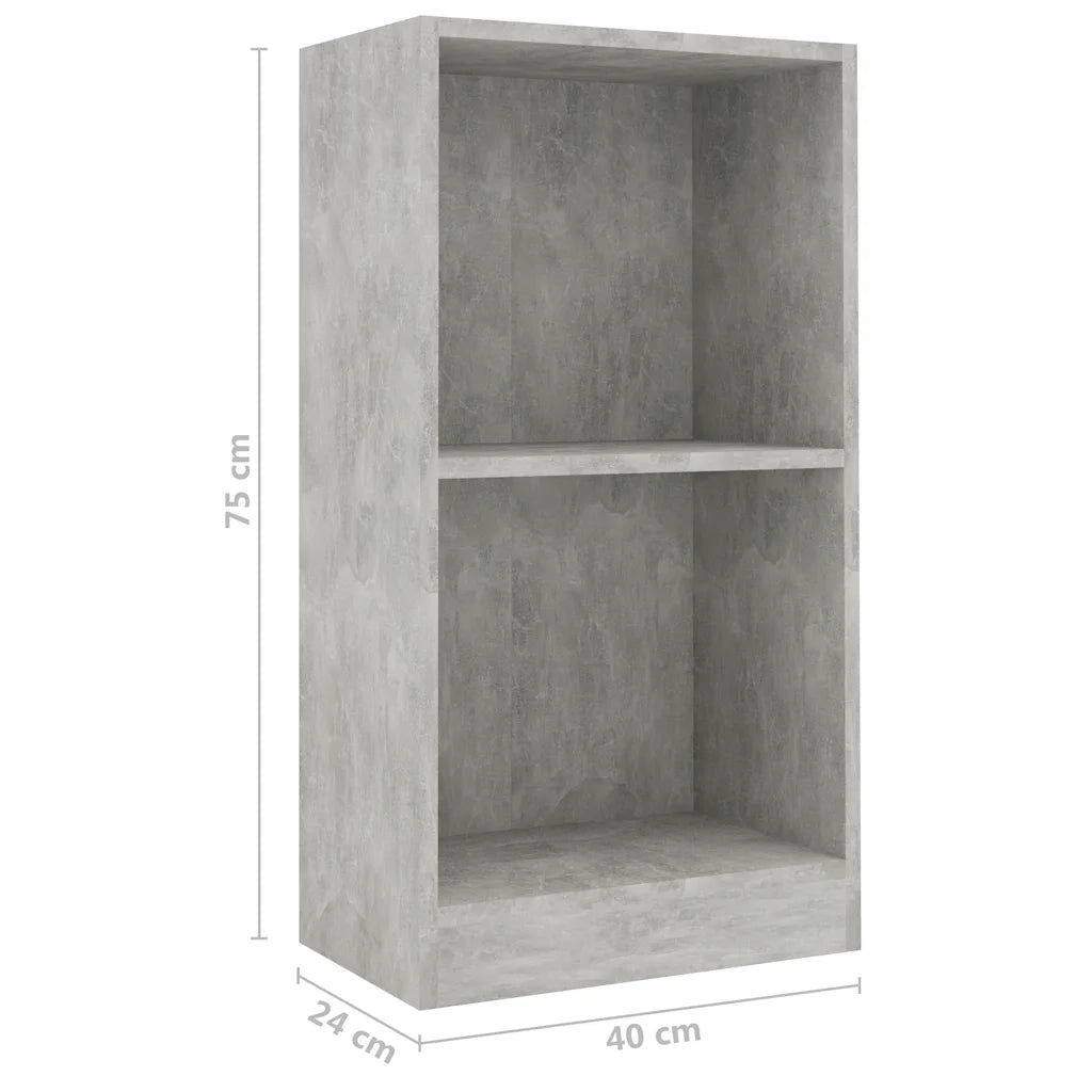 Libreria Grigio Cemento 40x24x75 cm in Legno Multistrato 800823
