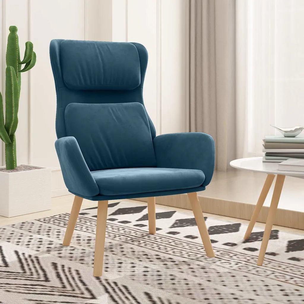 Poltrona Relax-Poltroncina Blu in Velluto 467630