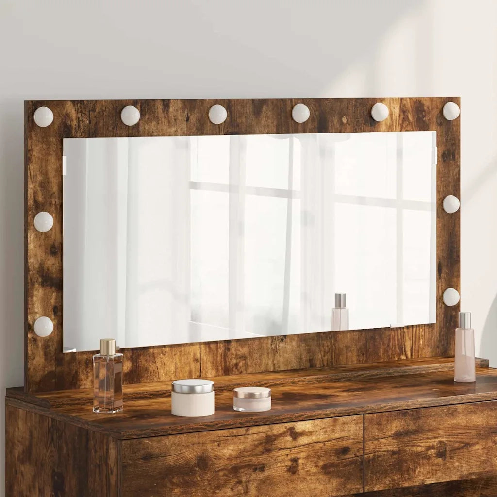Specchio da Vanità Rovere fumé 100 x 55 x 18 cm Rettangolare 868305