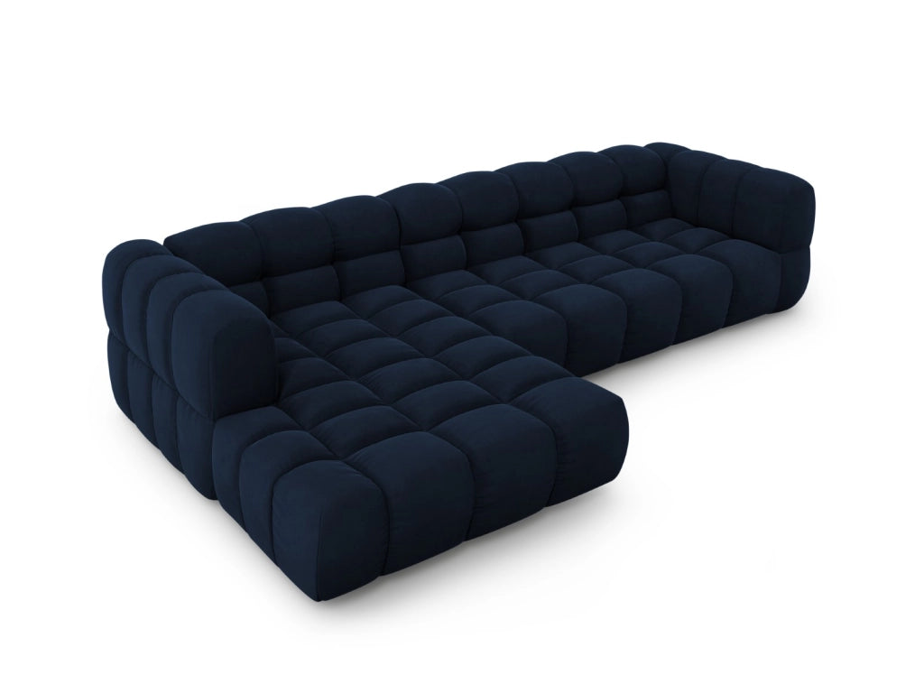 Cosmopolitan Design - Divano angolare modulare sinistro "Sky" 4 posti in velluto blu reale 