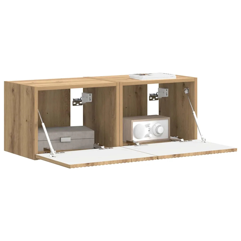 Mobile TV da parete 2 pcs Rovere Artigianale 39 x 31 x 29,5 cm