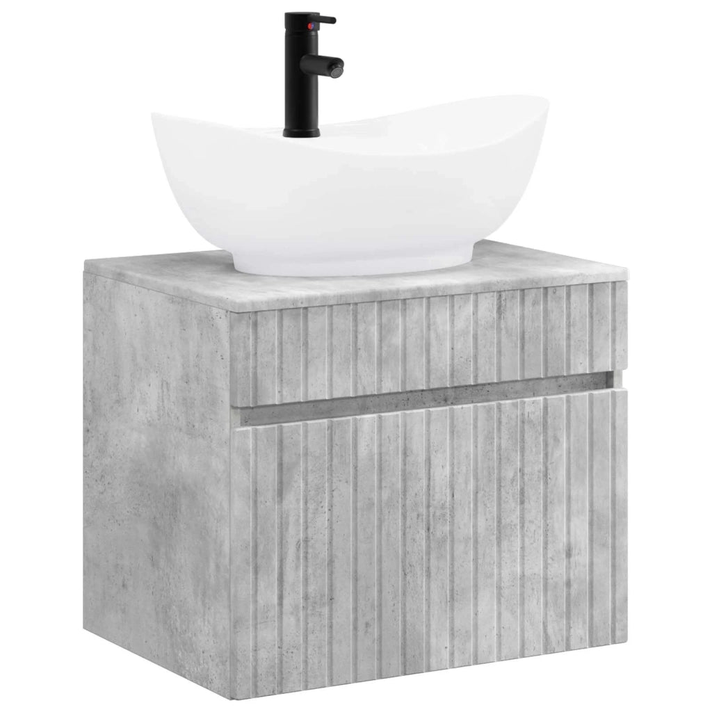 Set di mobili per il bagno Grigio Cemento Legno ingegnerizzato 3404313