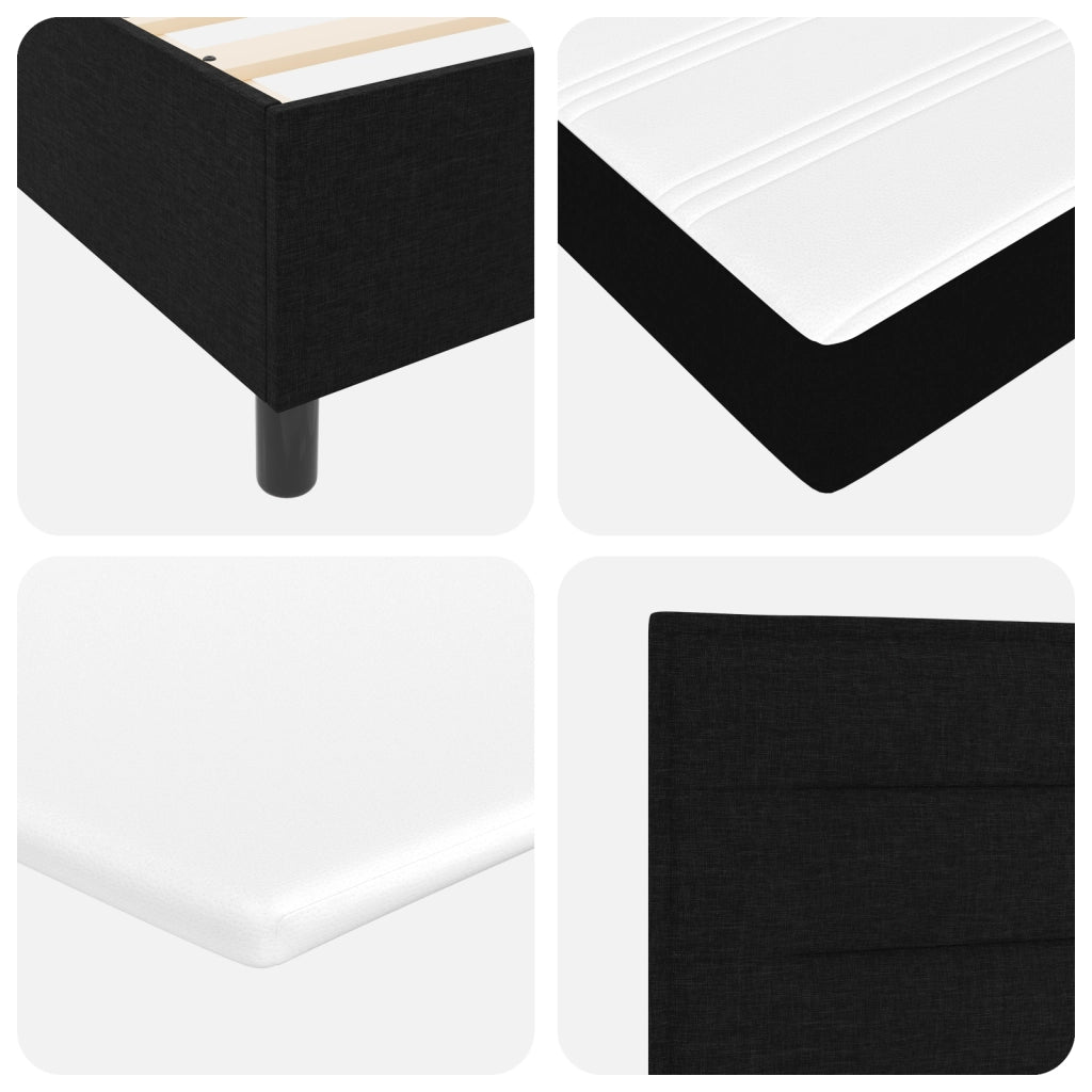 Letto Box Spring con Materasso  Nero 80x200 cm Tessuto