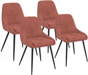 Set di 4 sedie THALYA in velluto terracotta con braccioli