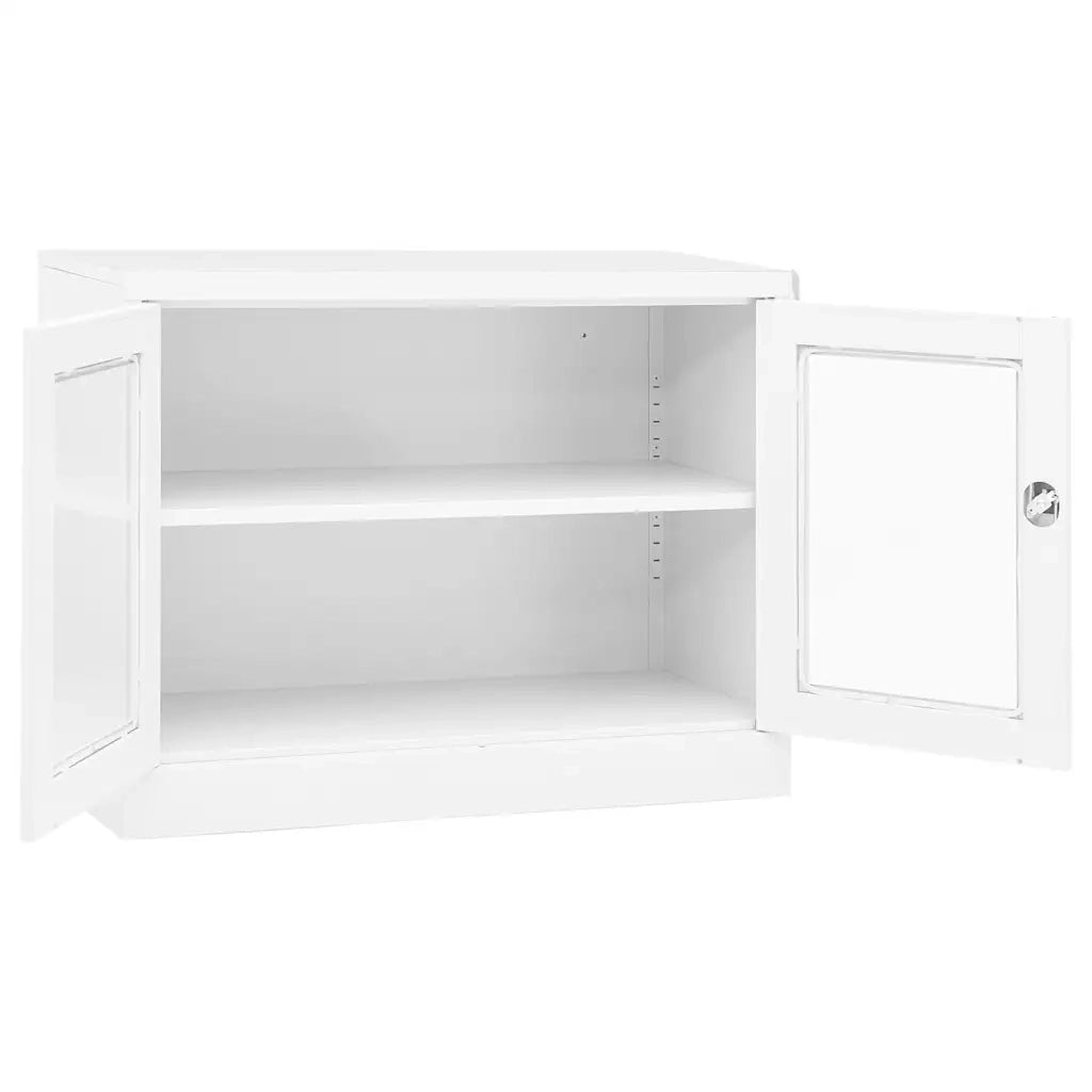 Armadio per Ufficio Bianco 90x40x70 cm in Acciaio