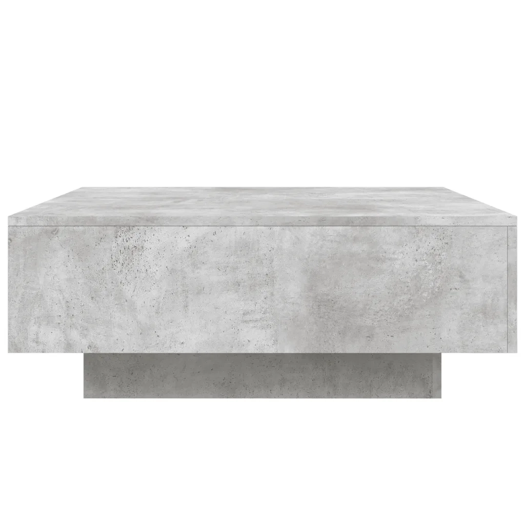 Tavolino da Soggiorno con Luci LED Grigio Cemento 80x80x31 cm 836591