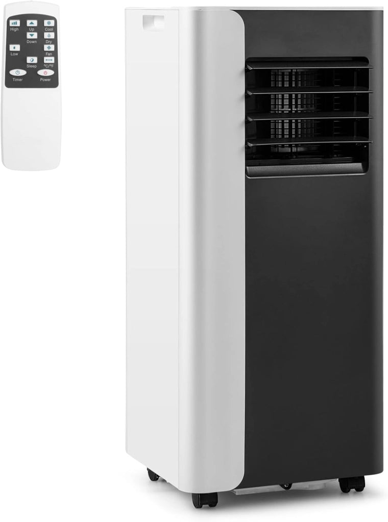 Condizionatore Portatile 7000BTU, Climatizzatore 3 in 1 Ventilatore, Deumidificatore e Raffreddatore, Controllo Intelligente con Display LED e Telecomando, Timer 24 Ore