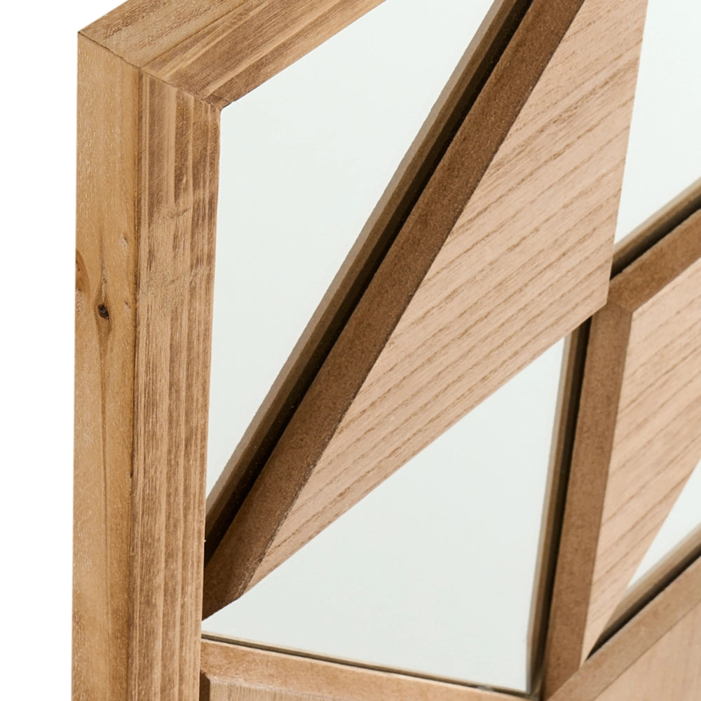 Decorazione da parete con specchio Cornice in legno marrone chiaro Specchio decorativo Camera da letto Soggiorno Corridoio Stile moderno