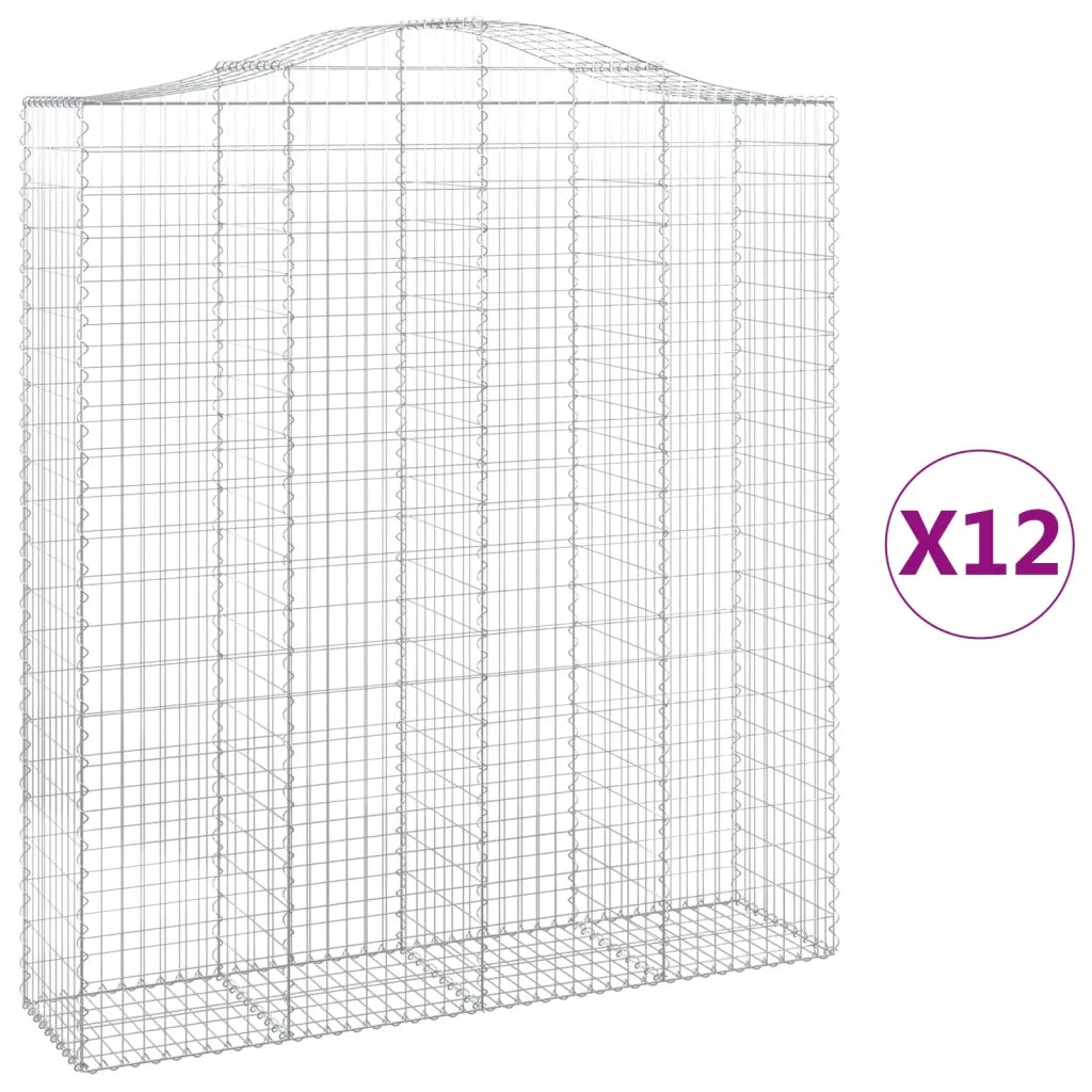Cesti Gabbioni ad Arco 12 pz 200x50x220/240 cm Ferro Zincato 3145776