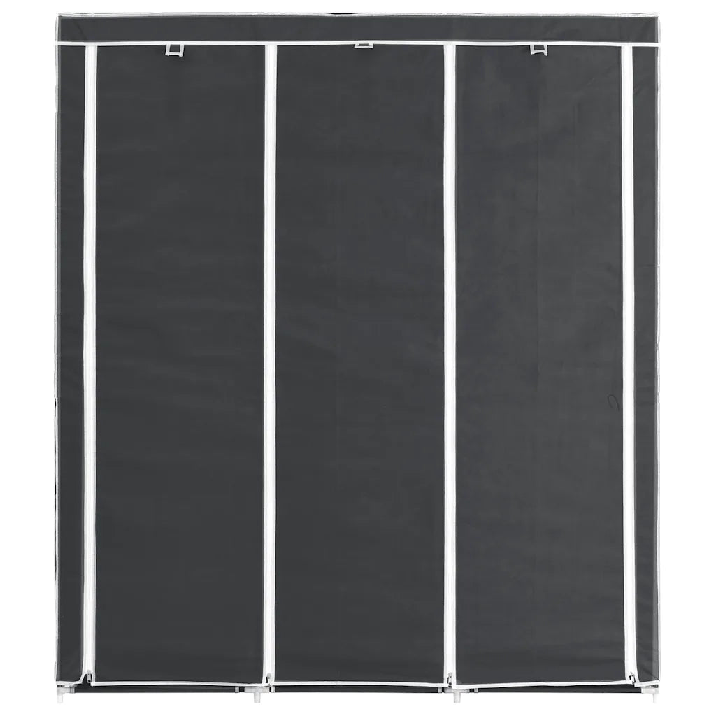 Armadio con Scomparti e Aste Nero 150x45x175 cm in Tessuto 282453