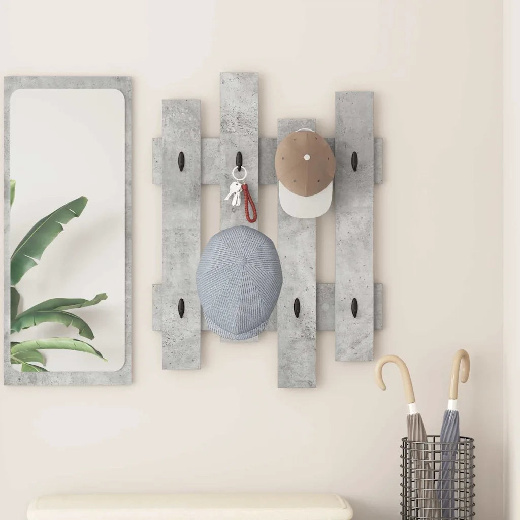 Appendiabiti a muro A parete Grigio cemento 60 x 3 x 82 cm 874478