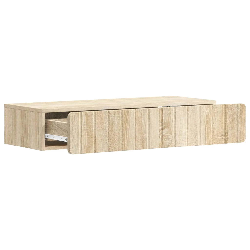 Tavolino da Parete Laterale Rovere Sonoma 87,5 x 34,5 x 17 cm