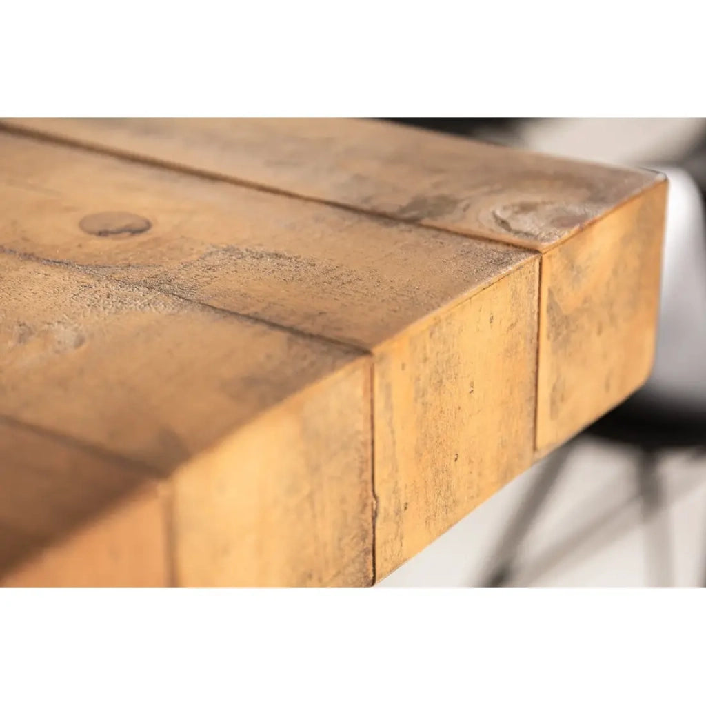 Tavolo da pranzo RANCHO – Rettangolare 200 cm – Legno naturale e metallo – Stile rustico