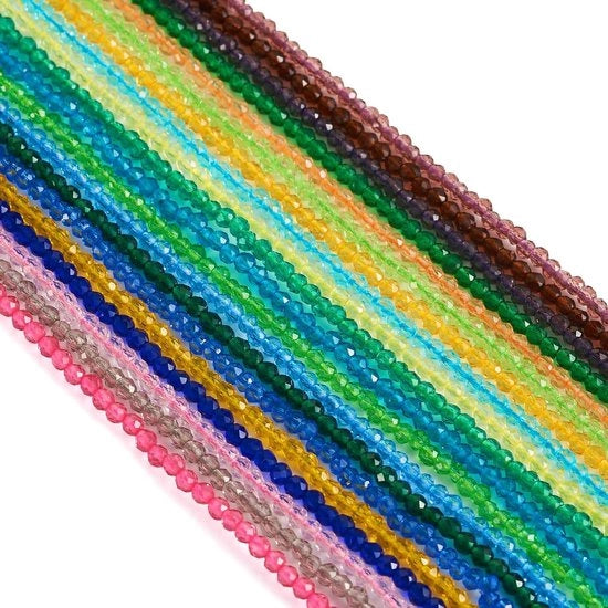 20 facce di vetro trasparente sfaccettate a forma di rotonda 2 mm piccoli rocailles di vetro trasparente cristallo per lavori di DIY, decorazione di collane e creazione di accessori.