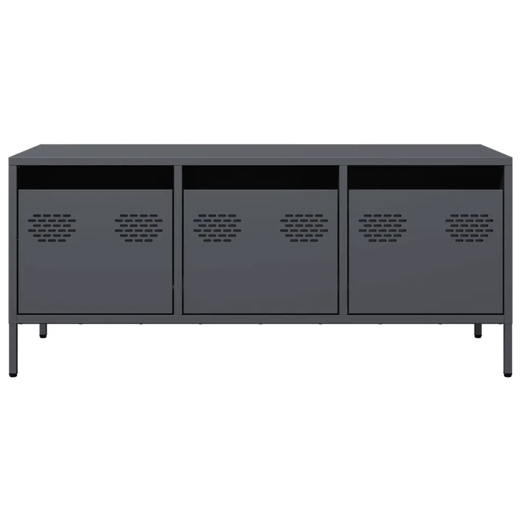 Mobile TV Antracite 101,5x39x43,5 cm Acciaio Laminato a Freddo