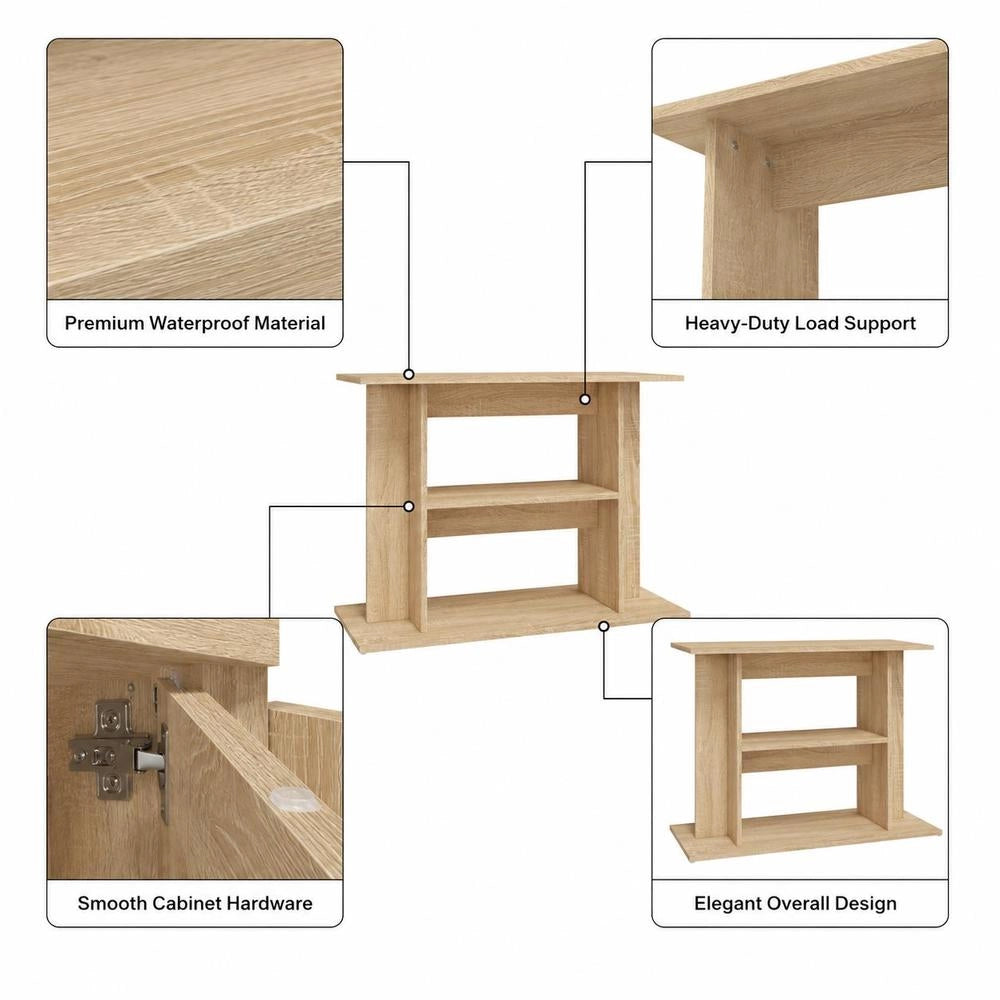 Aquarium Stand Sonoma Oak 80x35x60 Cm Wood Composite