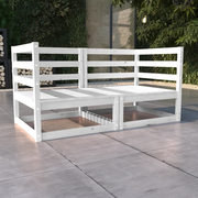 Divano da Giardino a 2 Posti-Sofa da Giardino-Divano da esterno Bianco in Legno Massello di Pino